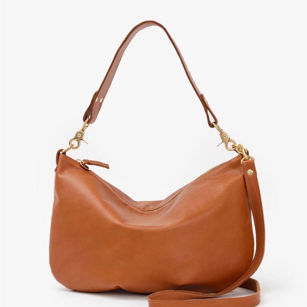 Clare V. Chic Tan Leather Hobo Bag-Moyen Messenger Bag